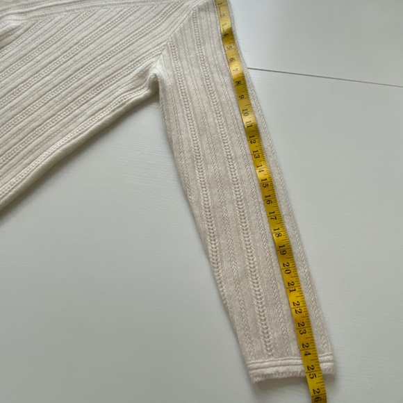 Soft Surroundings Womens Cashmere Pullover Open Knit Sweater Cream Size Large - Picture 10 of 11